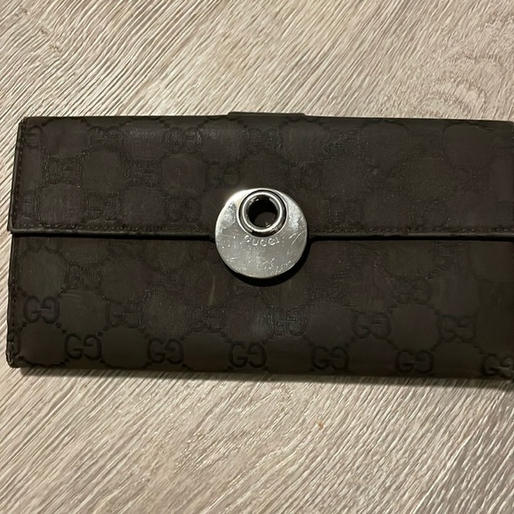 Gucci brown nylon eclipse long wallet - Picture 1 of 8